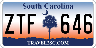 SC license plate ZTF646
