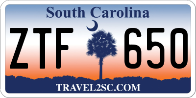 SC license plate ZTF650