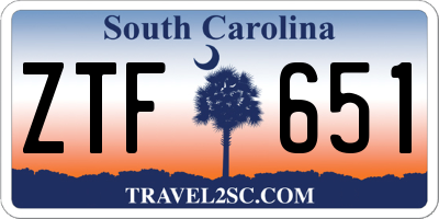 SC license plate ZTF651