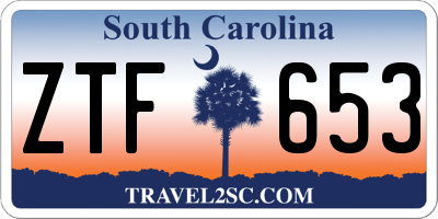 SC license plate ZTF653