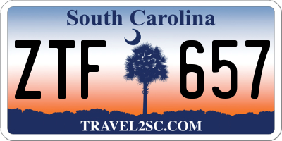 SC license plate ZTF657
