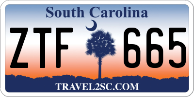 SC license plate ZTF665