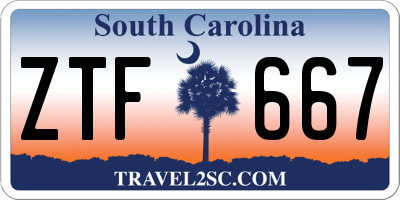 SC license plate ZTF667