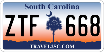 SC license plate ZTF668