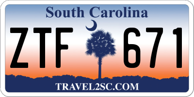 SC license plate ZTF671