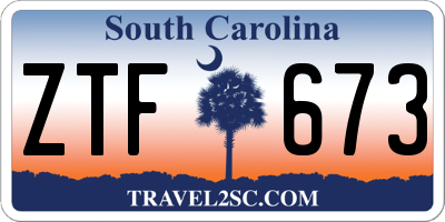 SC license plate ZTF673