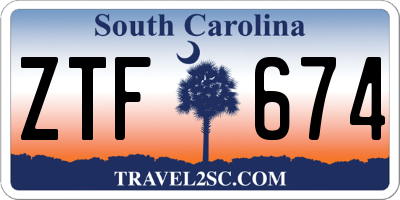 SC license plate ZTF674