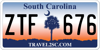 SC license plate ZTF676
