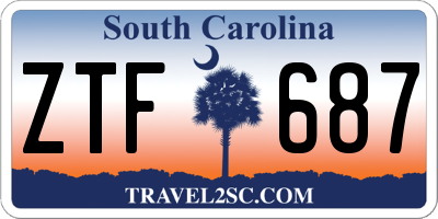 SC license plate ZTF687