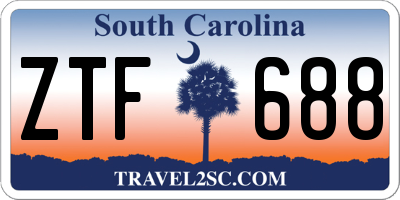 SC license plate ZTF688