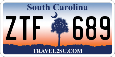 SC license plate ZTF689