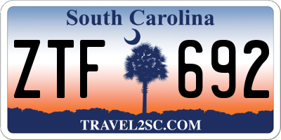 SC license plate ZTF692