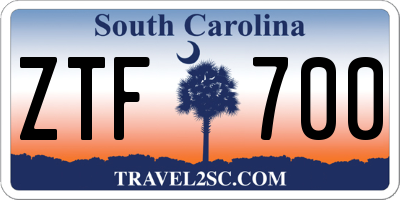 SC license plate ZTF700