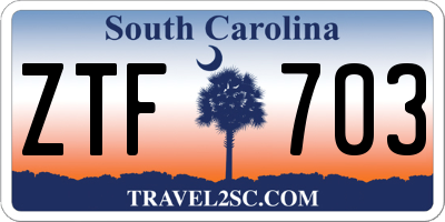 SC license plate ZTF703