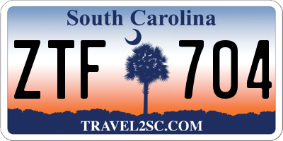 SC license plate ZTF704