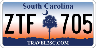 SC license plate ZTF705
