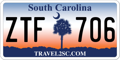 SC license plate ZTF706