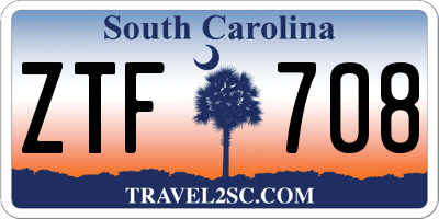 SC license plate ZTF708