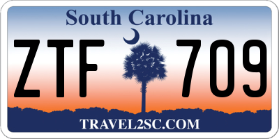 SC license plate ZTF709