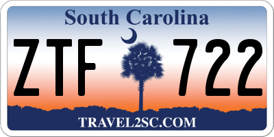 SC license plate ZTF722