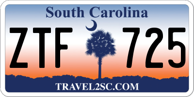 SC license plate ZTF725