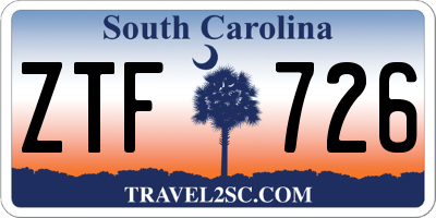 SC license plate ZTF726