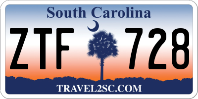 SC license plate ZTF728