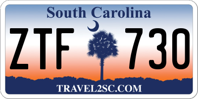 SC license plate ZTF730