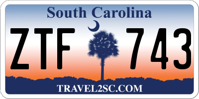 SC license plate ZTF743