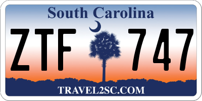 SC license plate ZTF747