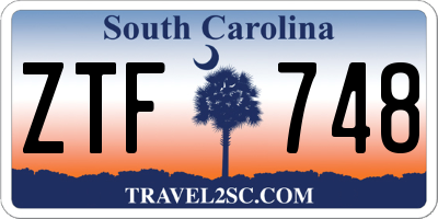 SC license plate ZTF748
