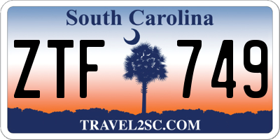 SC license plate ZTF749