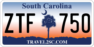 SC license plate ZTF750