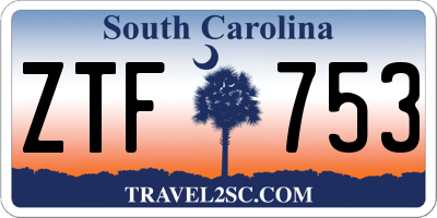 SC license plate ZTF753