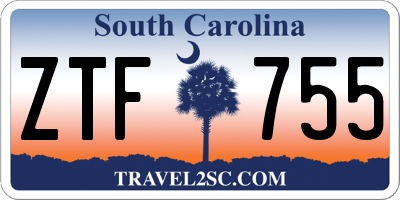 SC license plate ZTF755