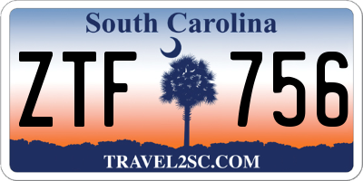 SC license plate ZTF756