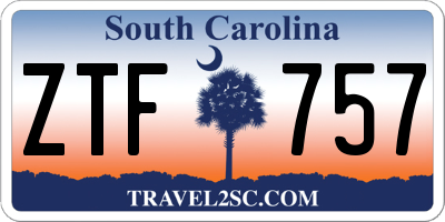 SC license plate ZTF757