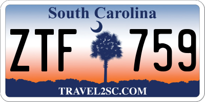 SC license plate ZTF759