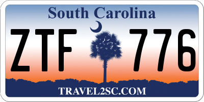 SC license plate ZTF776