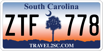 SC license plate ZTF778
