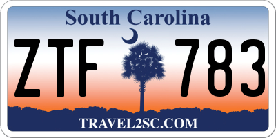 SC license plate ZTF783