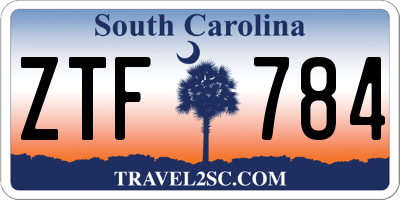 SC license plate ZTF784