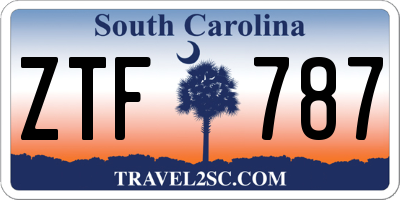 SC license plate ZTF787