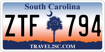 SC license plate ZTF794