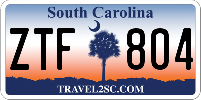 SC license plate ZTF804
