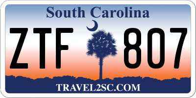 SC license plate ZTF807