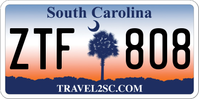 SC license plate ZTF808