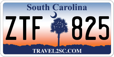 SC license plate ZTF825