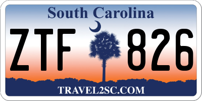 SC license plate ZTF826
