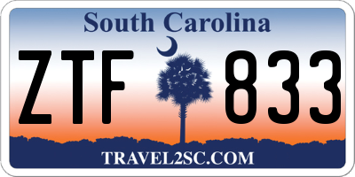 SC license plate ZTF833